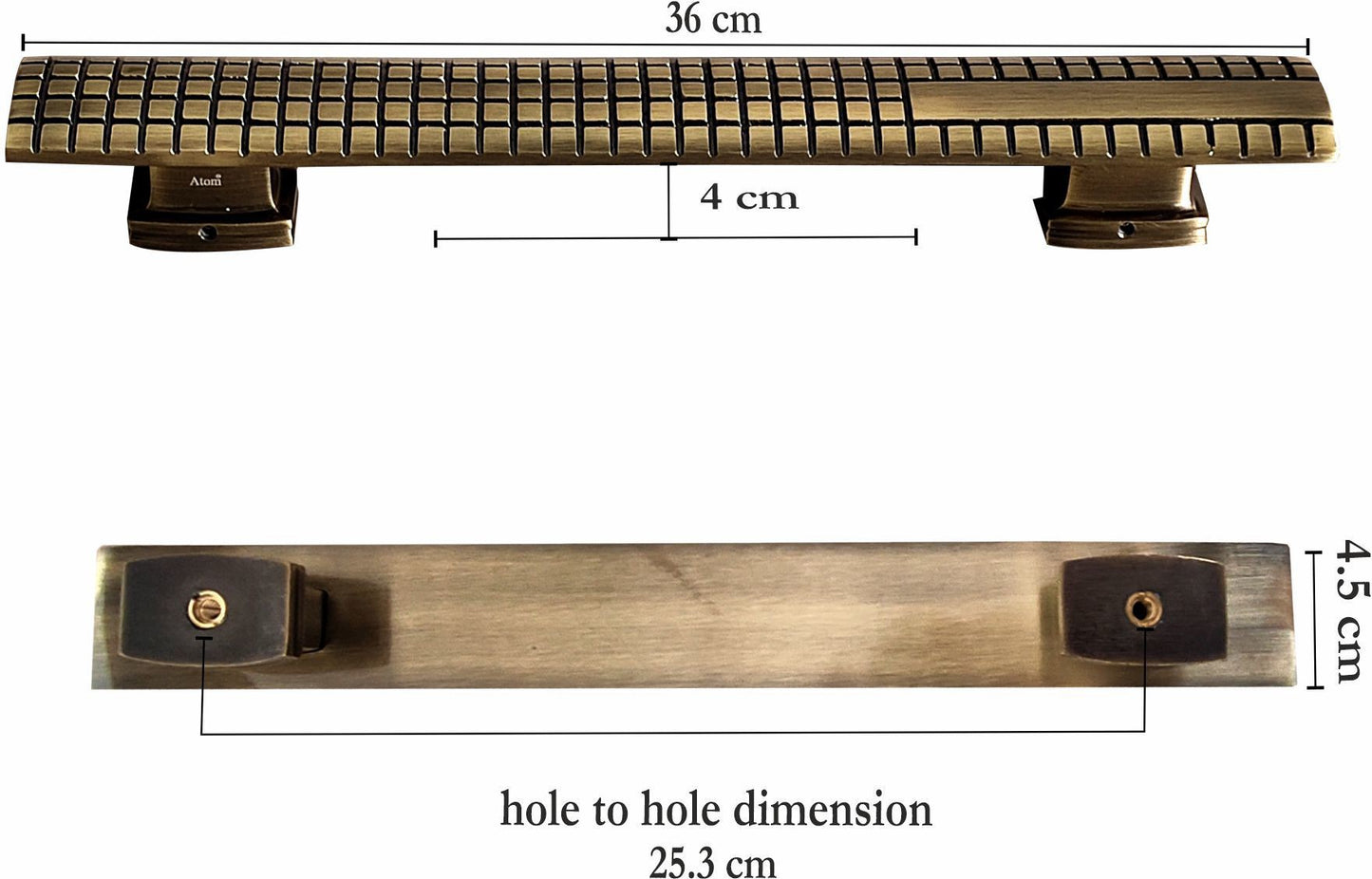 Aluminium Pull Handle, Brass Antique Finish (Pack of 1) (PH-GRID)