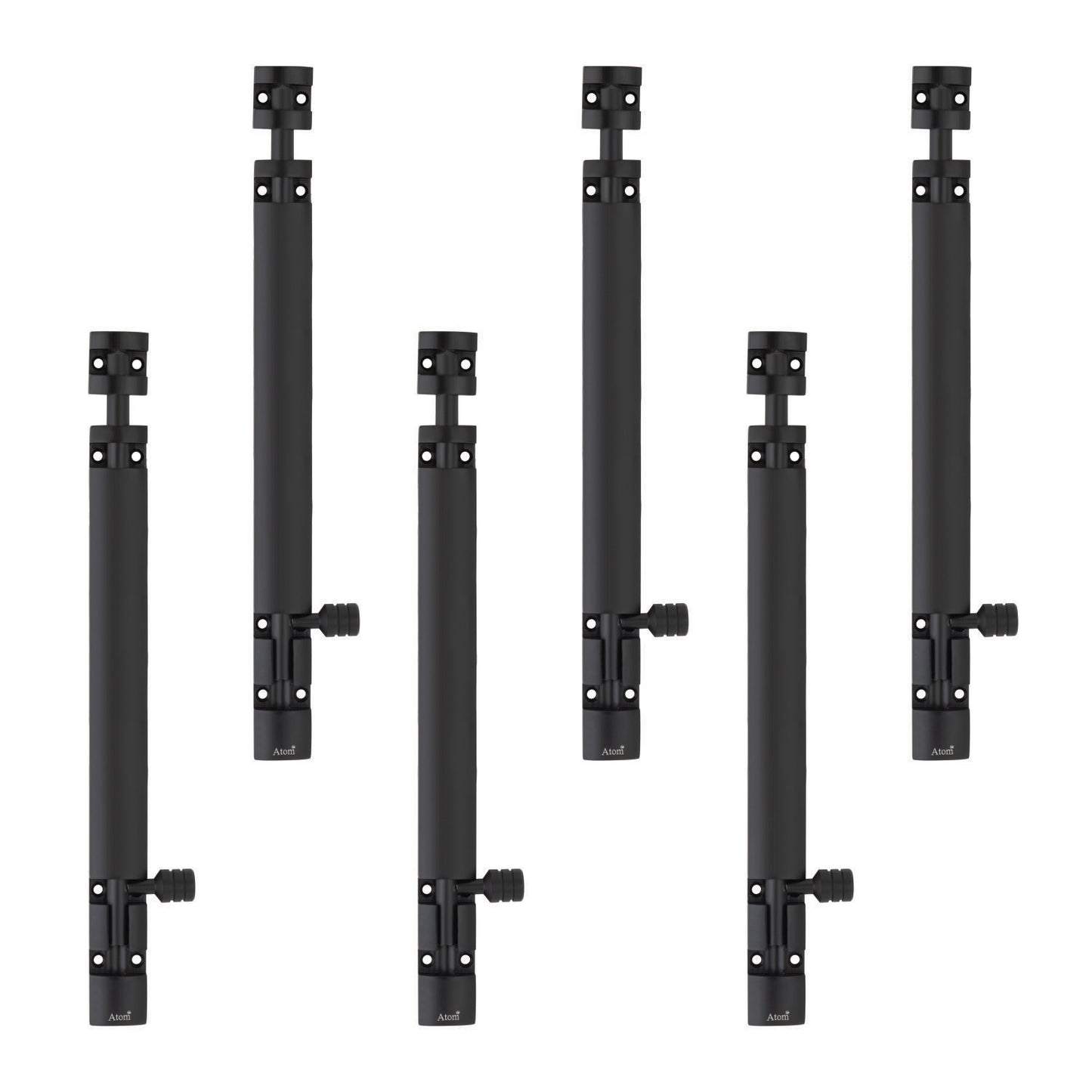 Aluminium Tower Bolt and Steel Rod, Brass Antique Finish, Black, Rose Gold & Silver Satin (Pack of 6) (TB002)