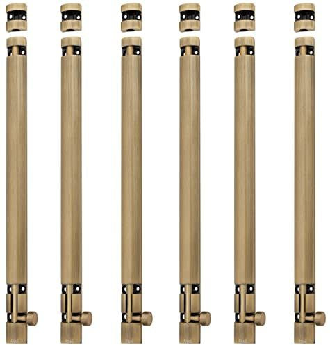 Aluminium Tower Bolt and Steel Rod, Brass Antique Finish, Black, Rose Gold & Silver Satin (Pack of 6) (TB002)