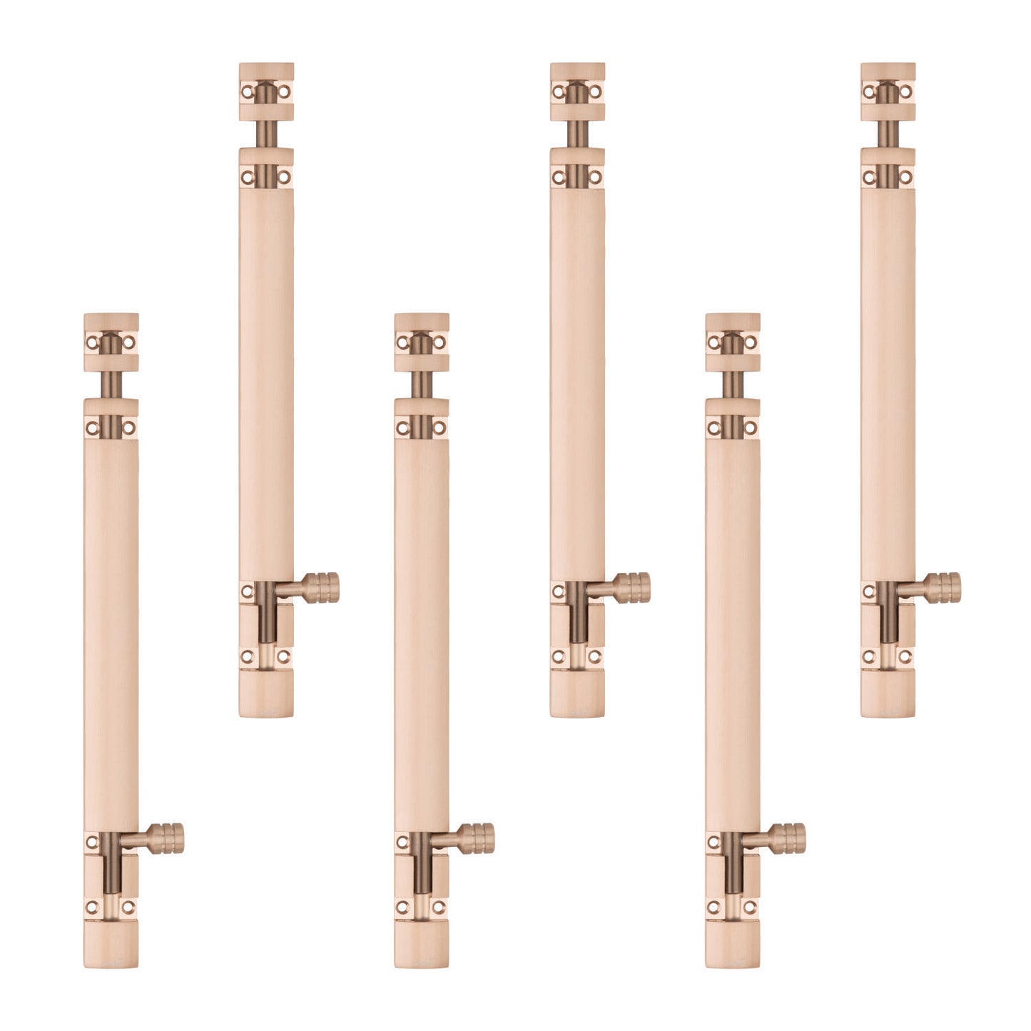 Aluminium Tower Bolt and Steel Rod, Brass Antique Finish, Black, Rose Gold & Silver Satin (Pack of 6) (TB002)