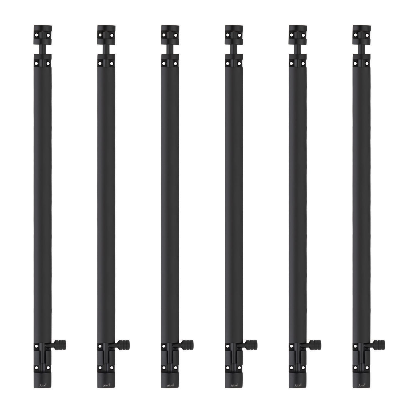 Aluminium Tower Bolt and Steel Rod, Brass Antique Finish, Black, Rose Gold & Silver Satin (Pack of 6) (TB002)