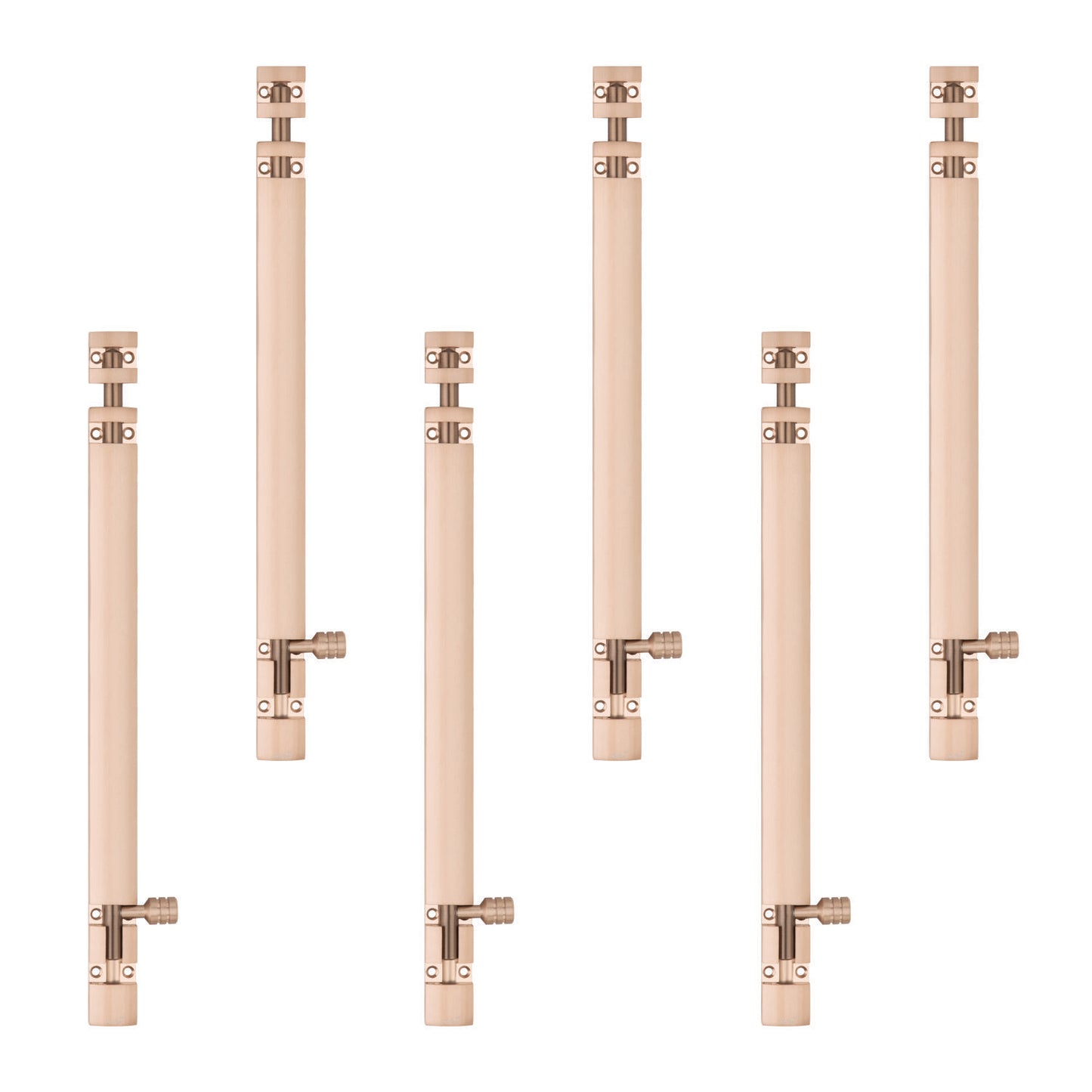 Aluminium Tower Bolt and Steel Rod, Brass Antique Finish, Black, Rose Gold & Silver Satin (Pack of 6) (TB002)