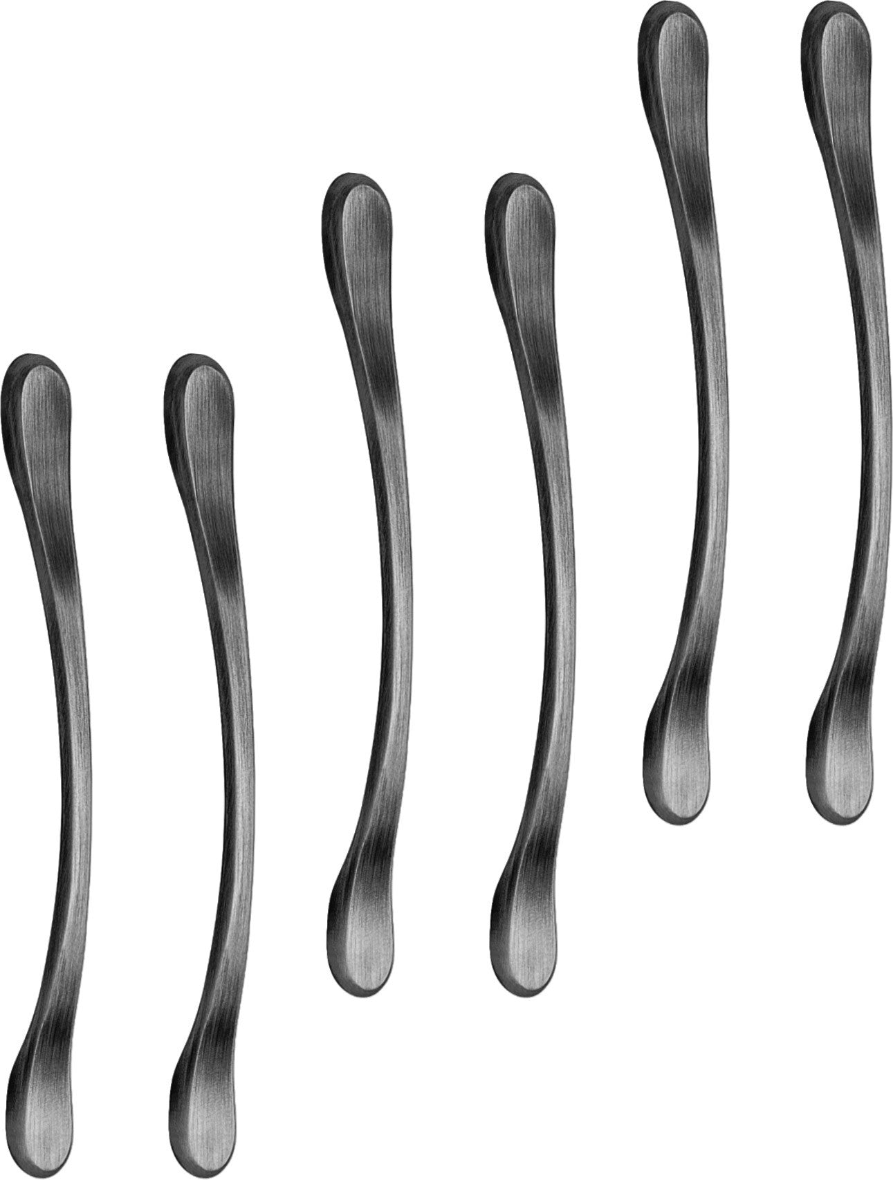Zinc Cabinet Handle, Finish Black Matt, Brass Antique & CP (6 Pack) (CH548)