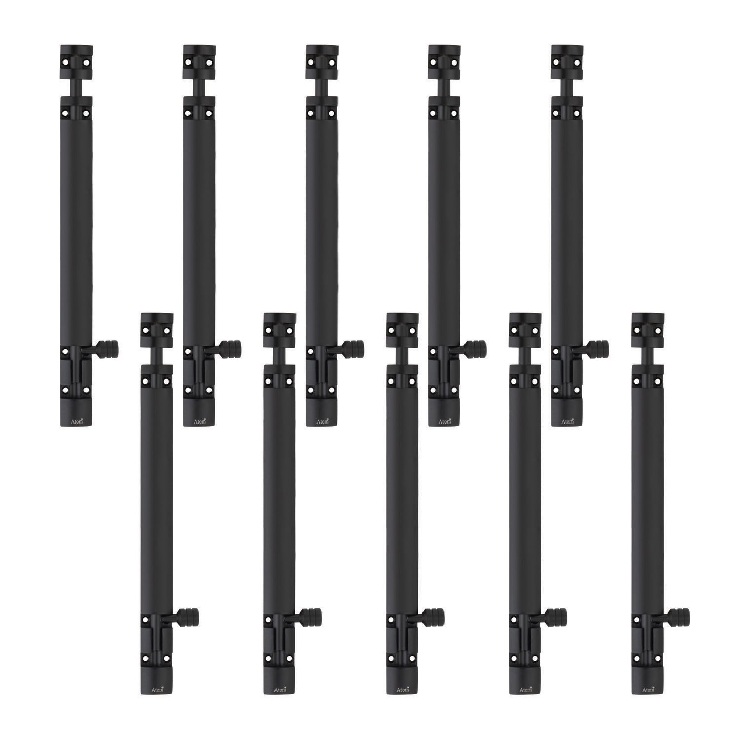 Aluminium Tower Bolt and Steel Rod, Brass Antique Finish, Black, Rose Gold & Silver Satin (Pack of 6) (TB002)