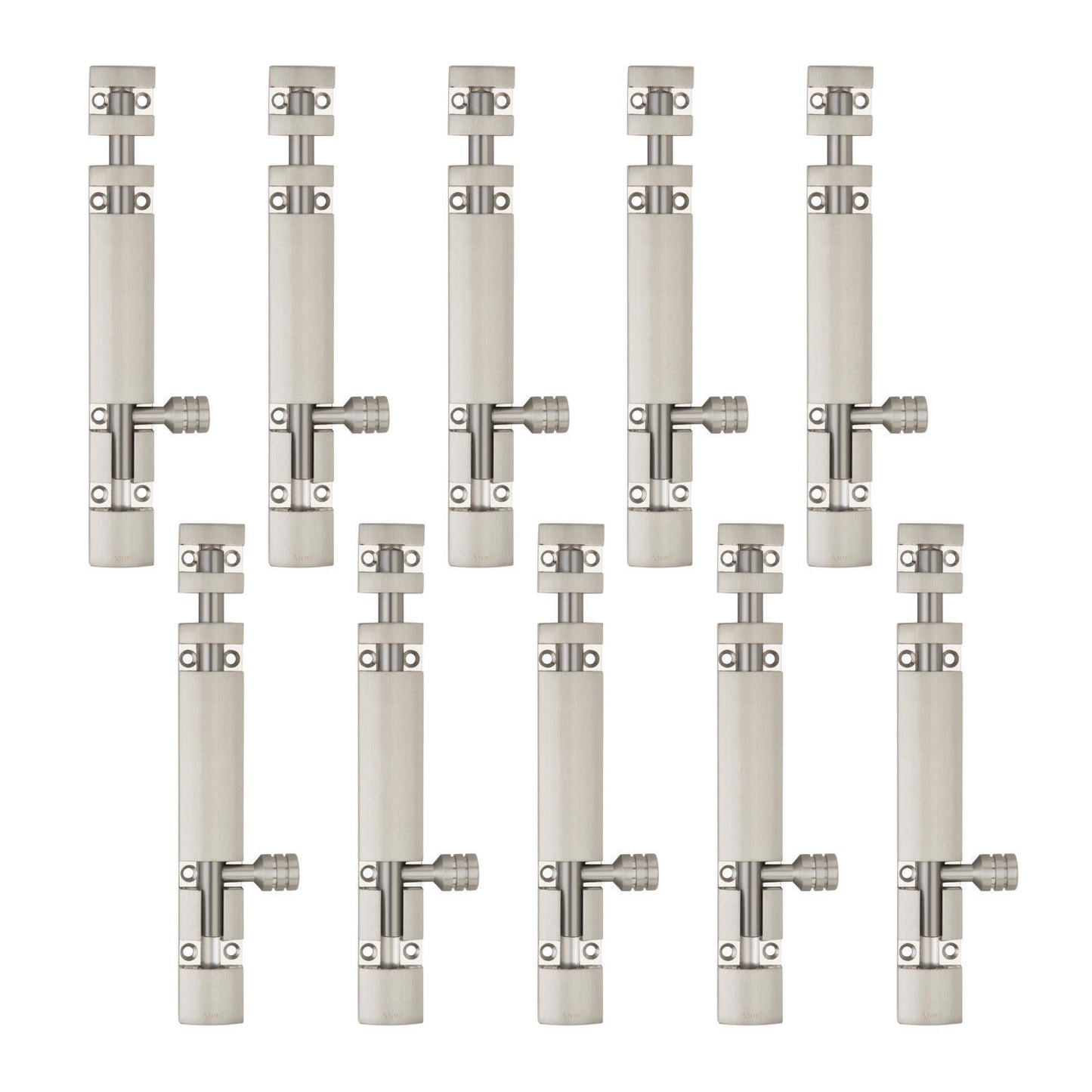 Aluminium Tower Bolt and Steel Rod, Brass Antique Finish, Black, Rose Gold & Silver Satin (Pack of 6) (TB002)