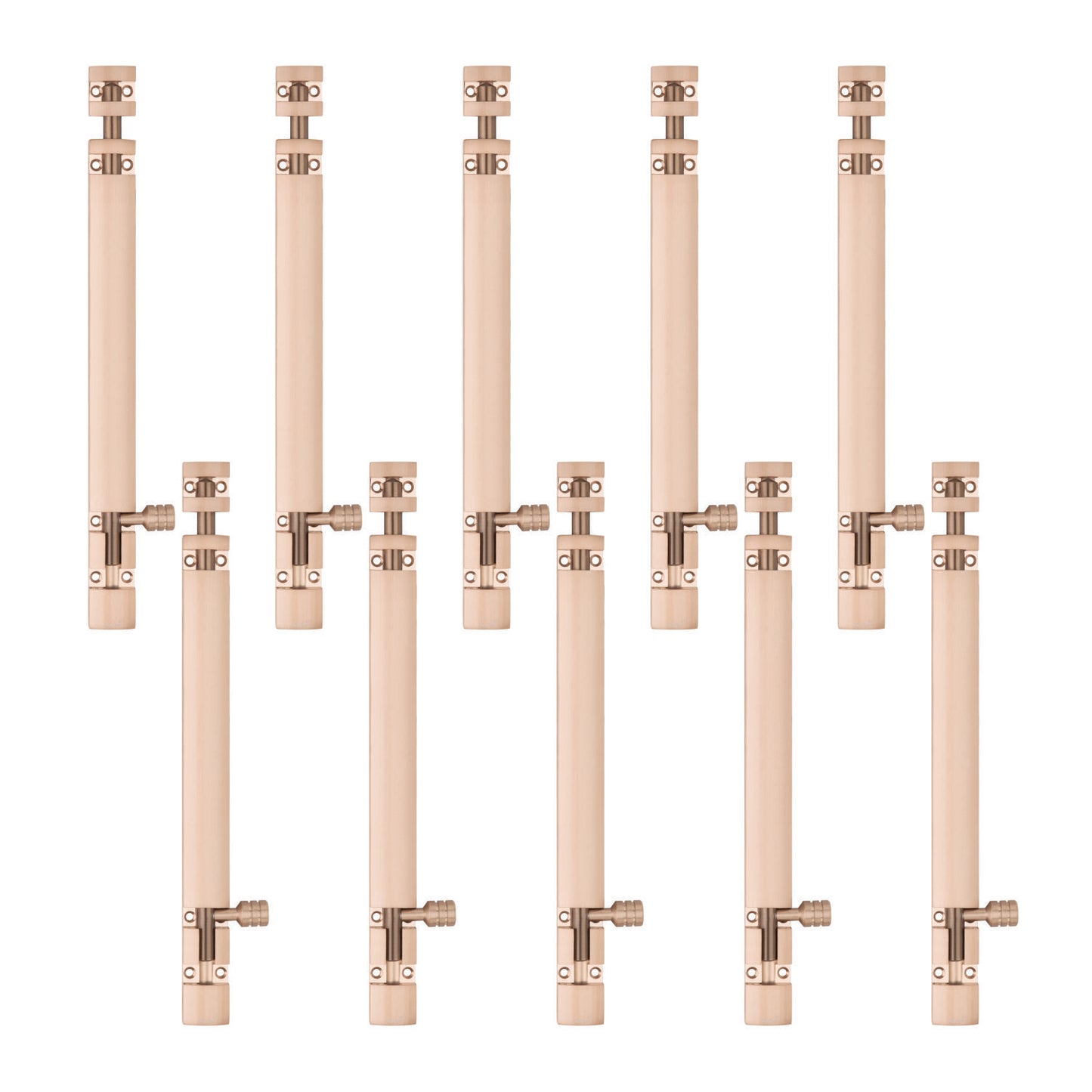 Aluminium Tower Bolt and Steel Rod, Brass Antique Finish, Black, Rose Gold & Silver Satin (Pack of 6) (TB002)