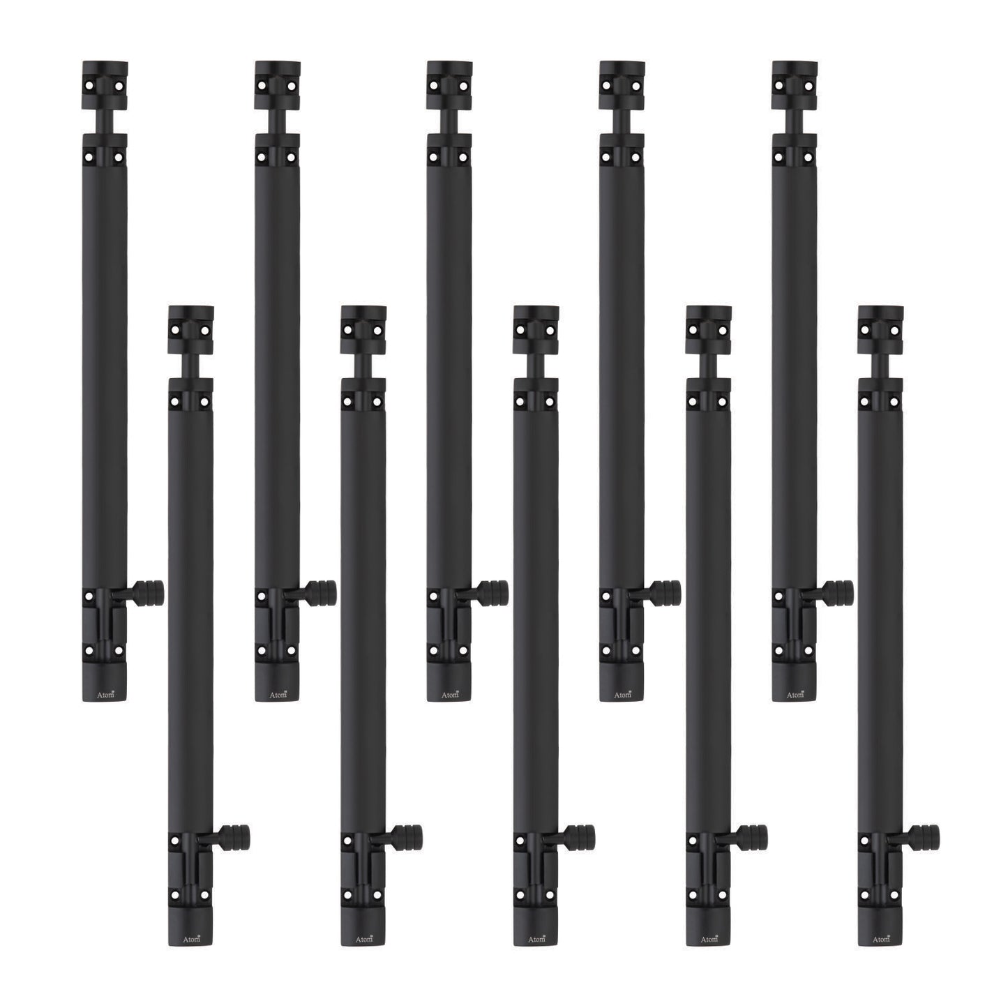 Aluminium Tower Bolt and Steel Rod, Brass Antique Finish, Black, Rose Gold & Silver Satin (Pack of 6) (TB002)