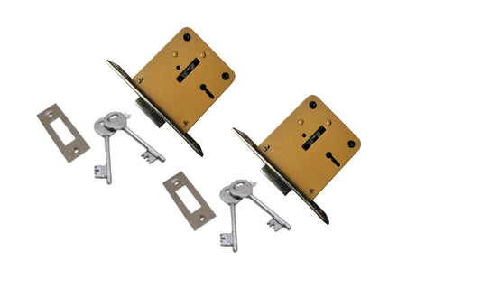 Atom Pack of 2 Iron lock | Yellow Finish | 2 Keys | Lock for Door, Doors, Almirah, DL-001