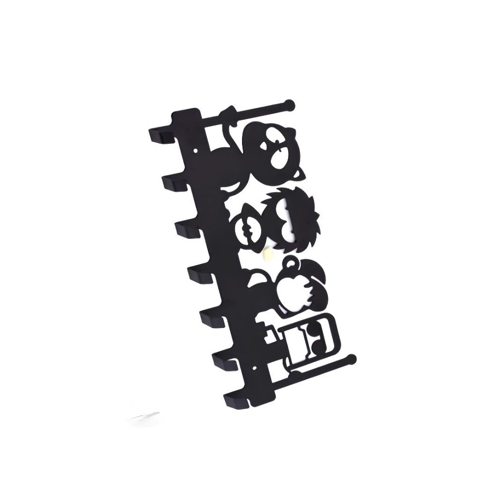 4 Idiots Designer Key Holder | Wall Mounted Metal Key Stand Black