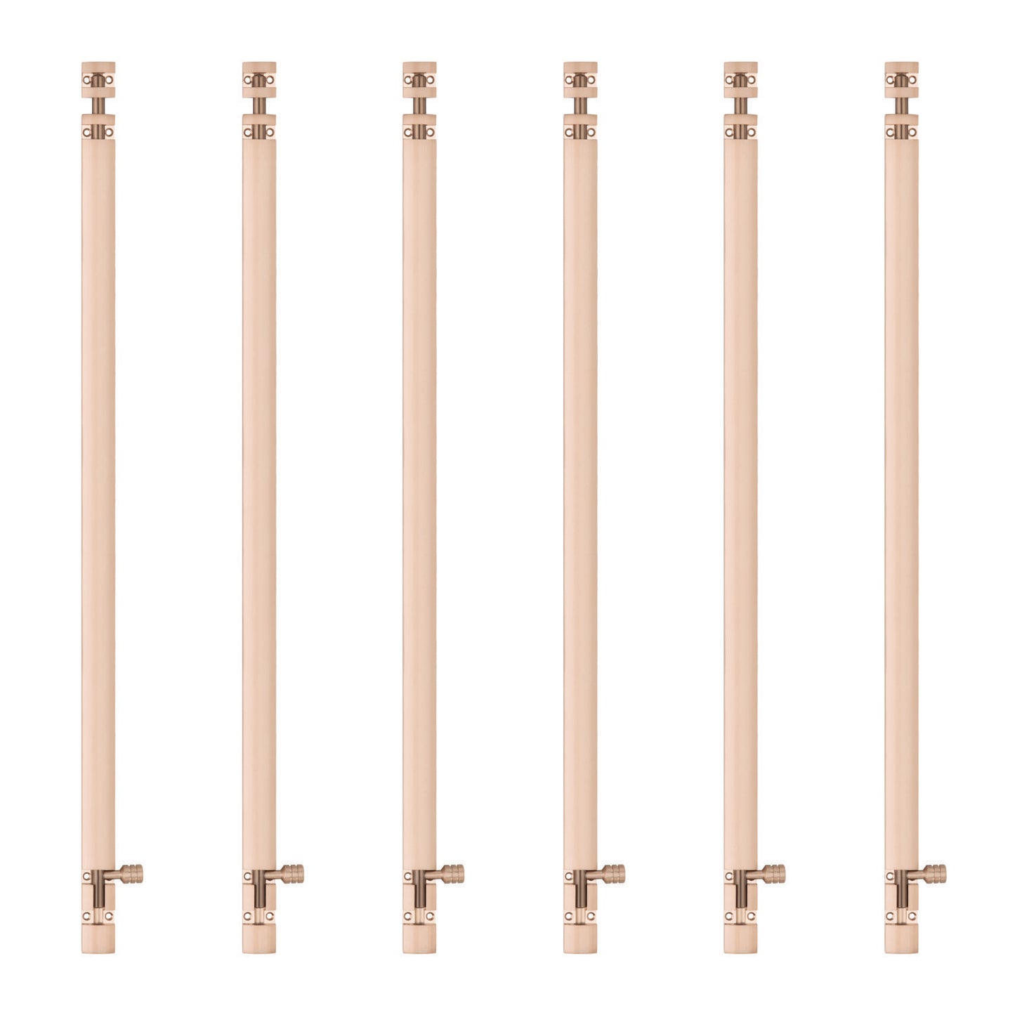 Aluminium Tower Bolt and Steel Rod, Brass Antique Finish, Black, Rose Gold & Silver Satin (Pack of 6) (TB002)