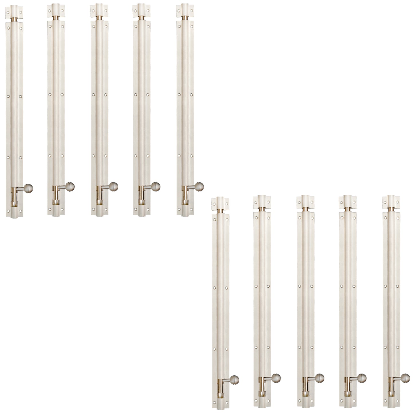 Aluminium Tower Bolt, Silver Satin Finish (TB001)
