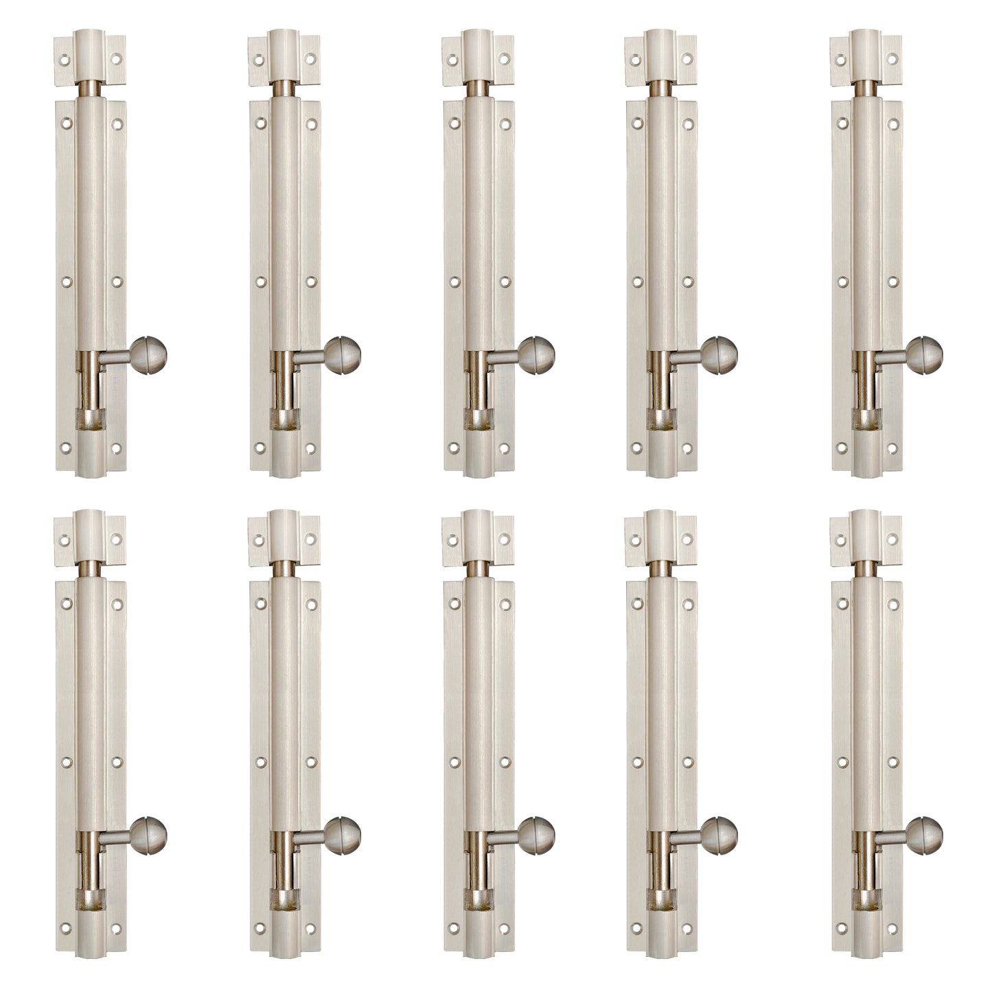 Aluminium Tower Bolt, Silver Satin Finish (TB001)