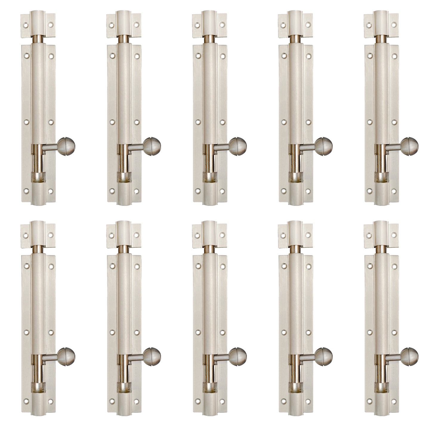 Aluminium Tower Bolt, Silver Satin Finish (TB001)