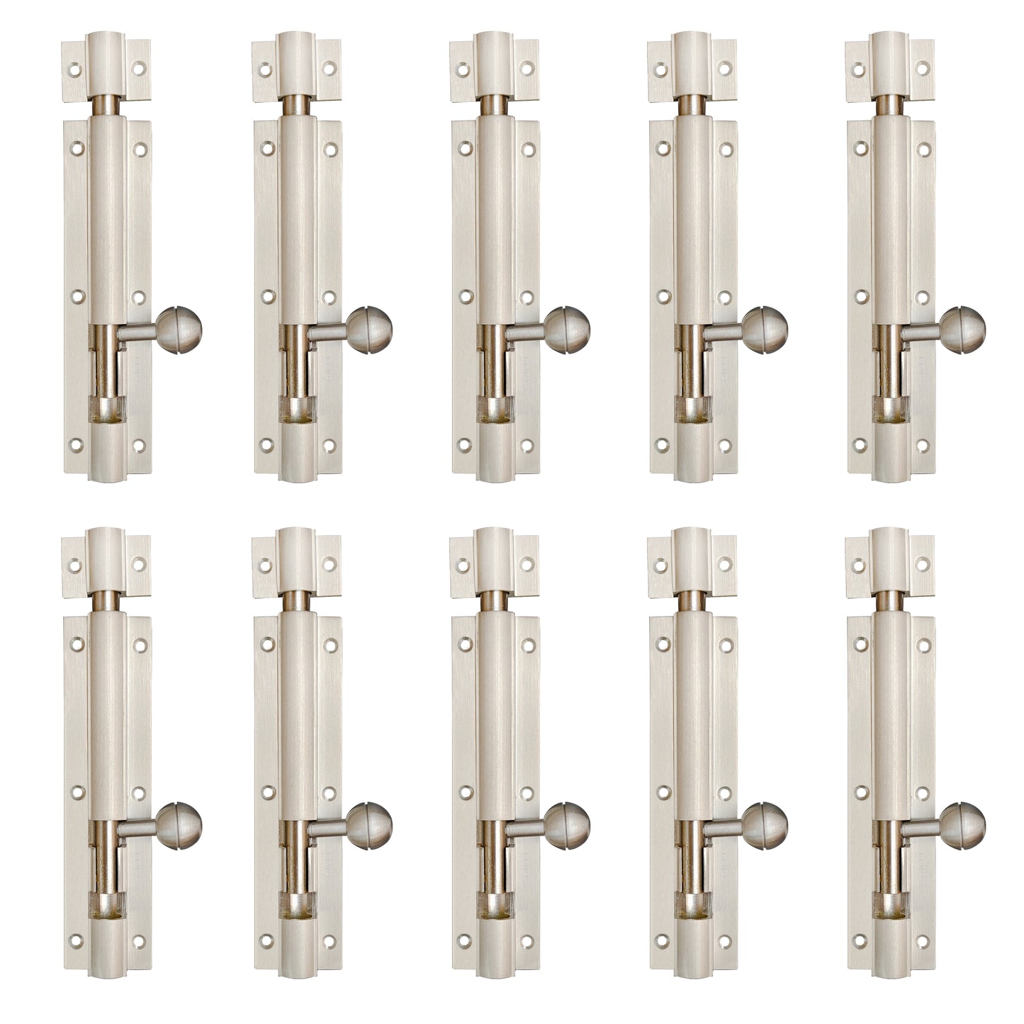 Aluminium Tower Bolt, Silver Satin Finish (TB001)