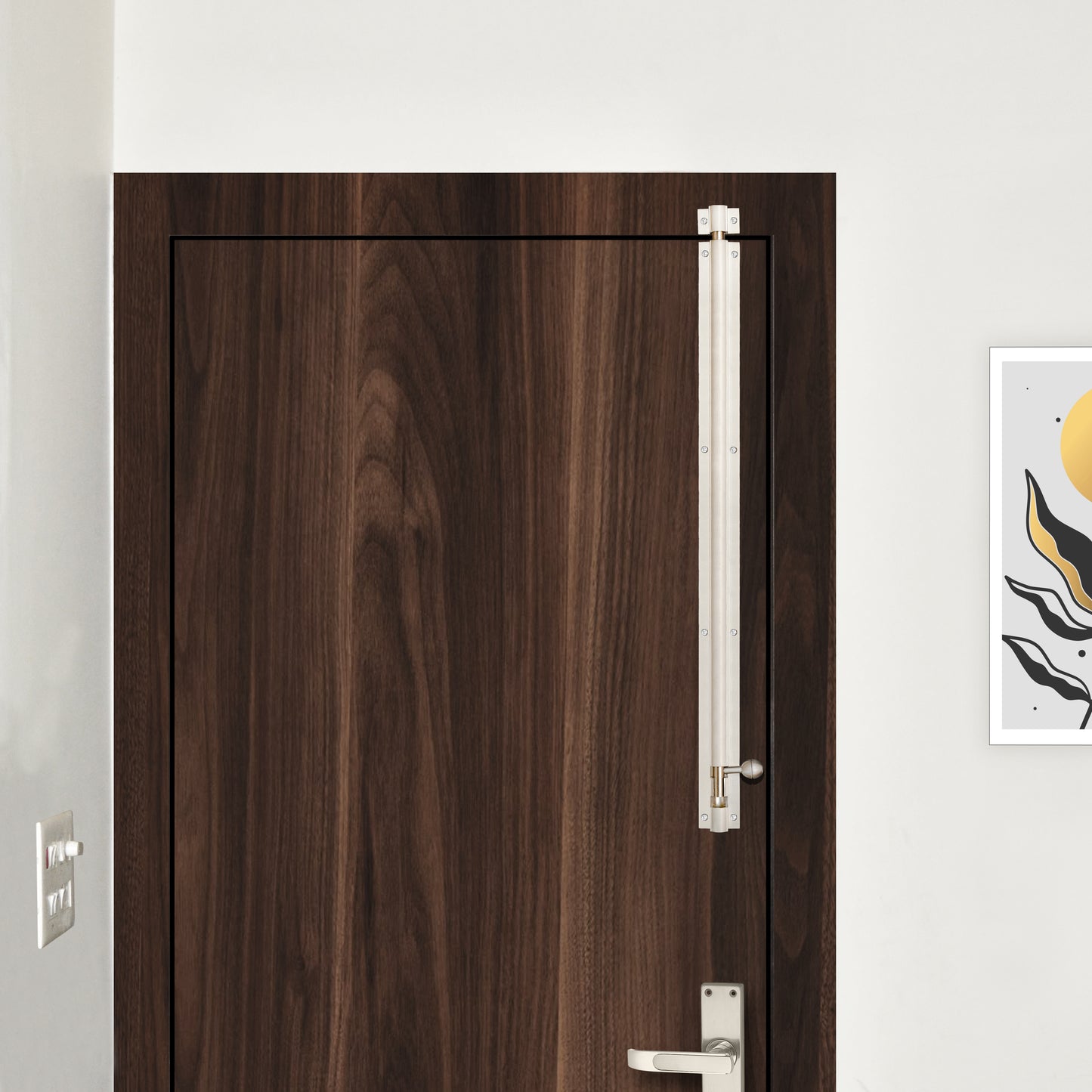 Aluminium Tower Bolt, Silver Satin Finish (TB001)