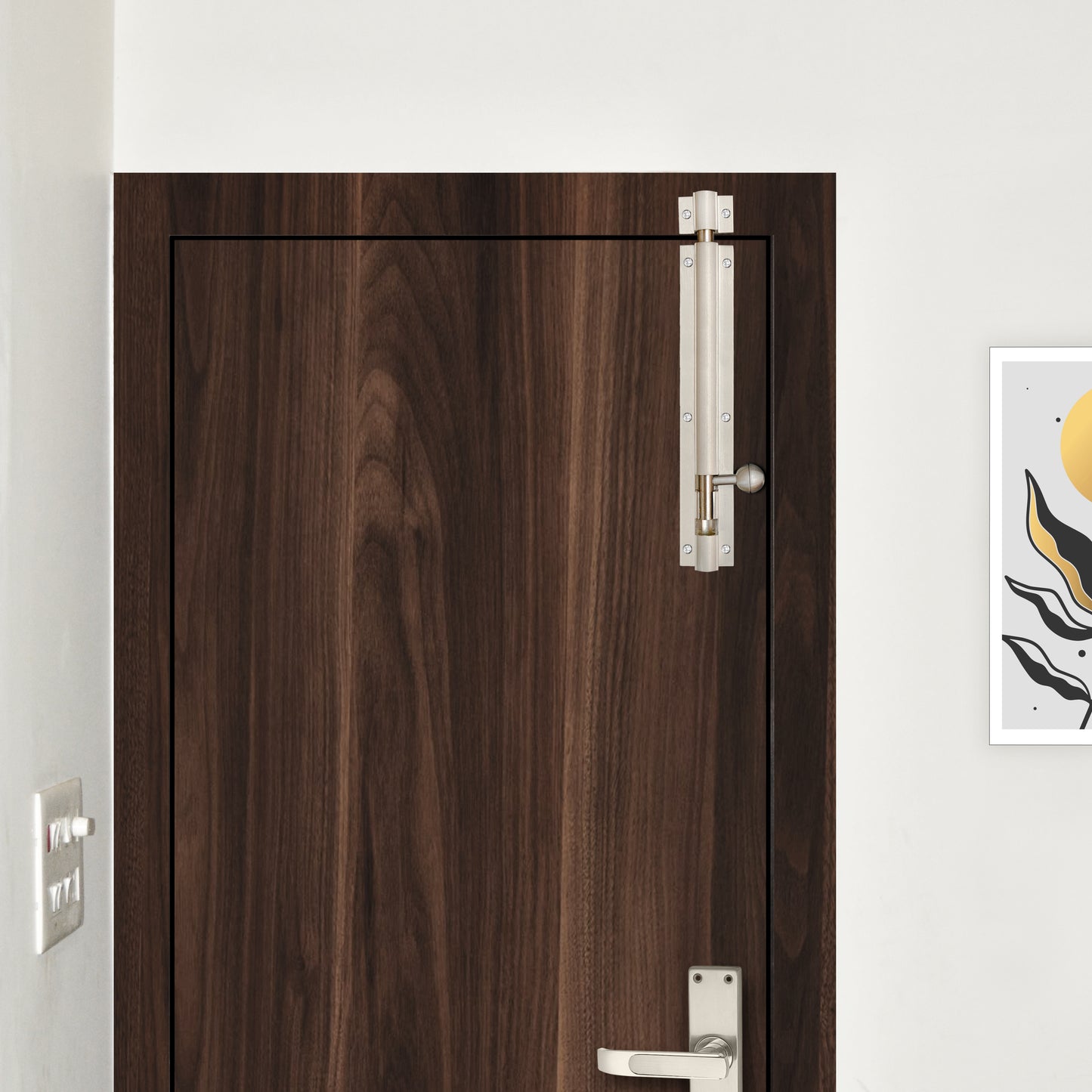 Aluminium Tower Bolt, Silver Satin Finish (TB001)