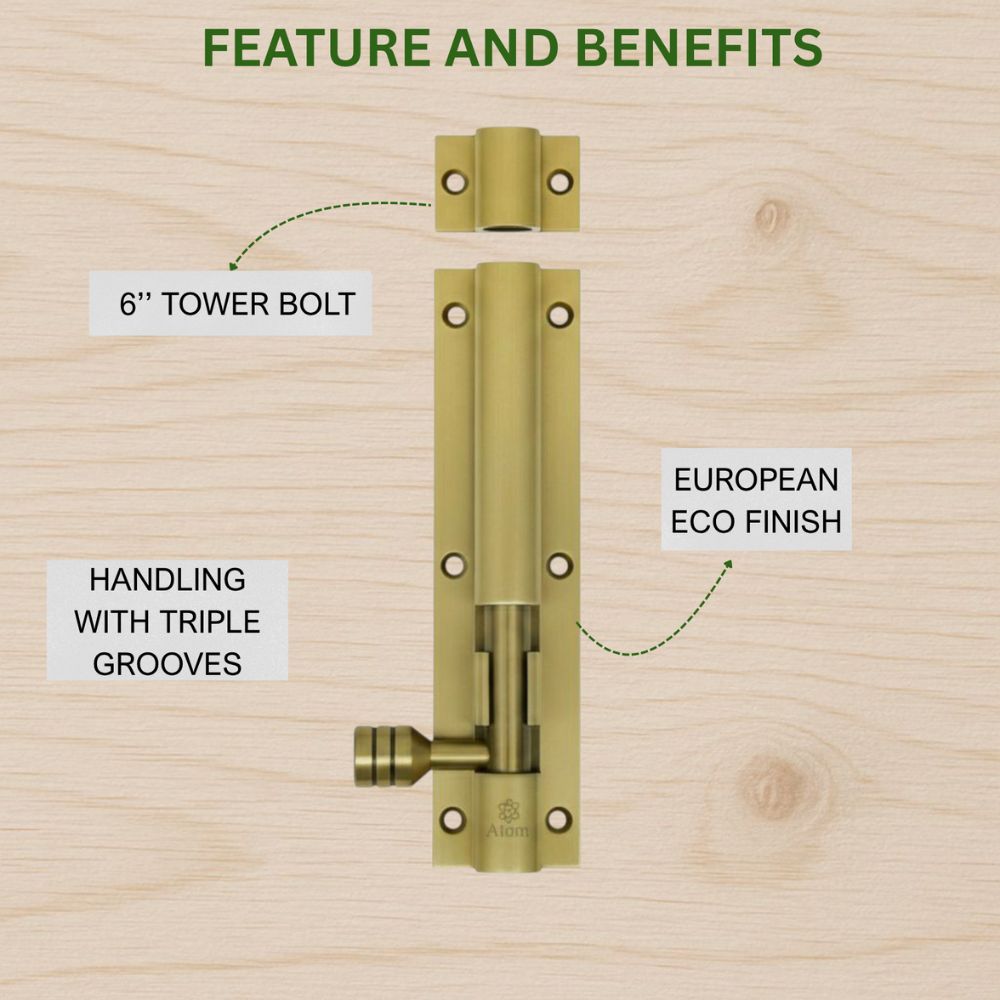 Aluminium Tower Bolt, Antique Finish (TB001)