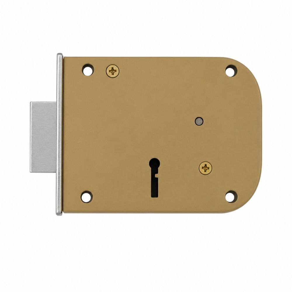 Brass & Iron Material Door lock, Silver Satin Finish, 2 Keys (WDL-1)
