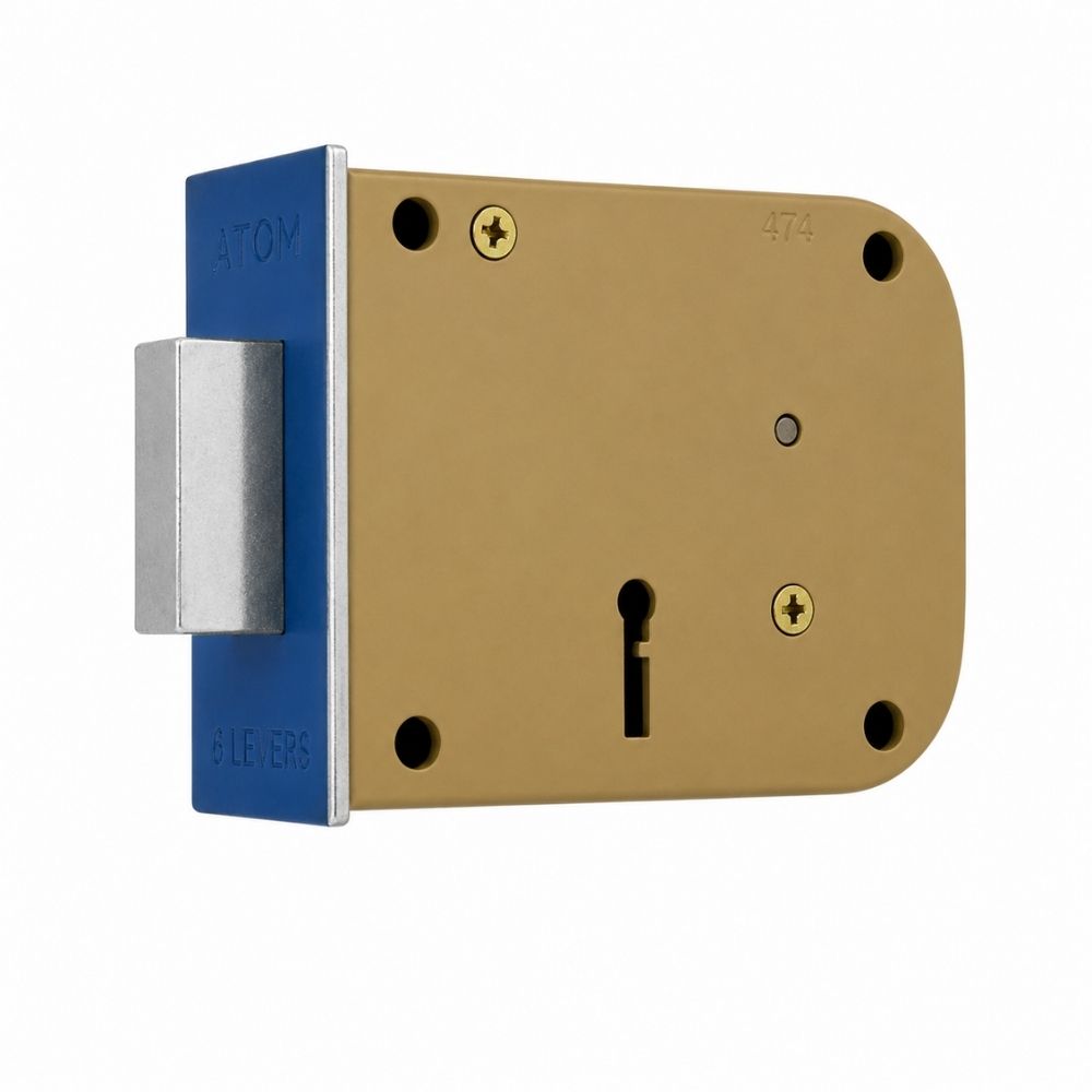 Brass & Iron Material Door lock, Silver Satin Finish, 2 Keys (WDL-1)