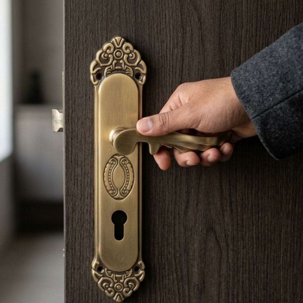 Brass Mortice Door Handle Antique Finish 11 Inch MUSTANG