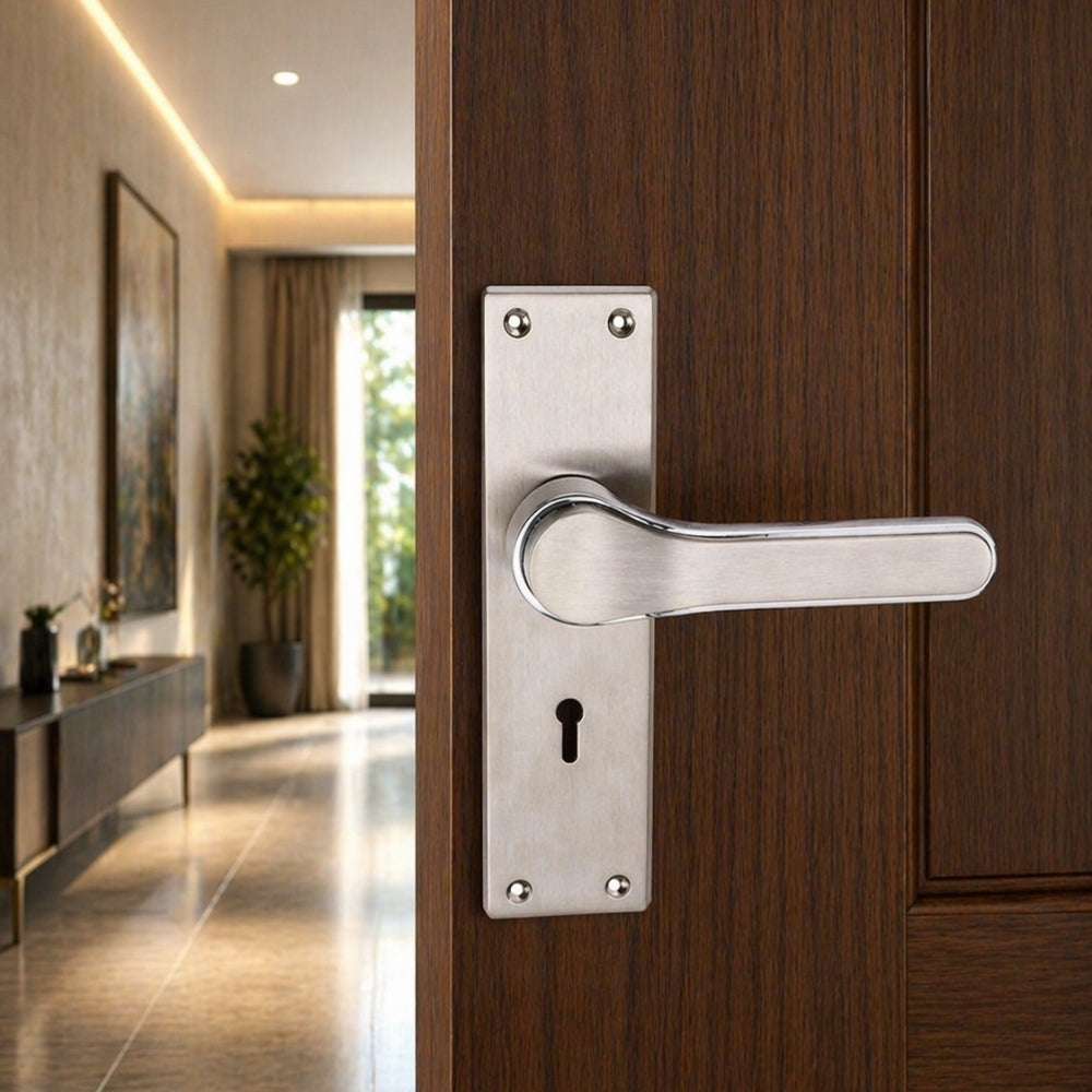 CP/SS Mortice Handle with Lock Plate KY 65mm with Zamak/O-Series (O-77)
