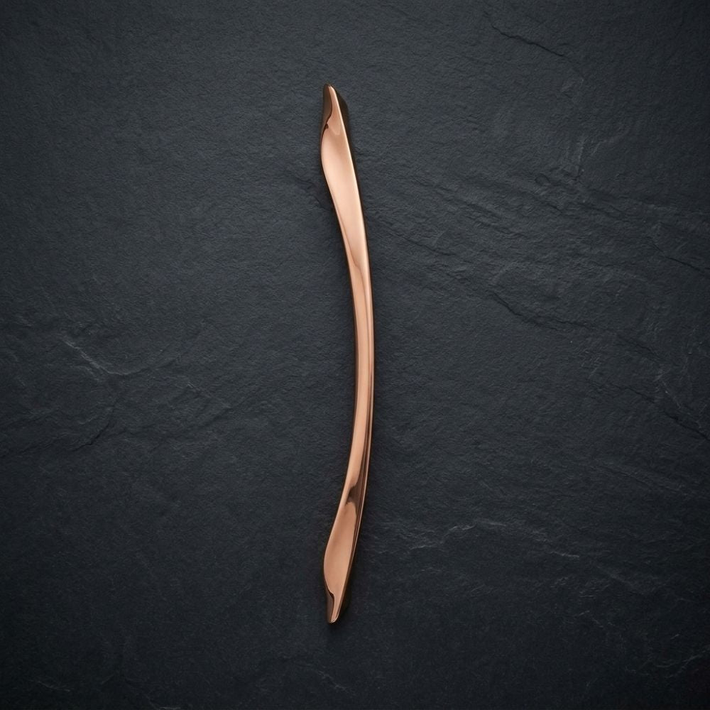 Cabinet Handle CH-CURVE PVD Rose Gold | Designer Curved Furniture Handle