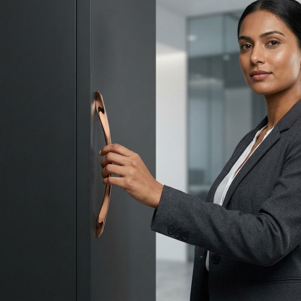 Cabinet Handle CH-CURVE PVD Rose Gold | Designer Curved Furniture Handle