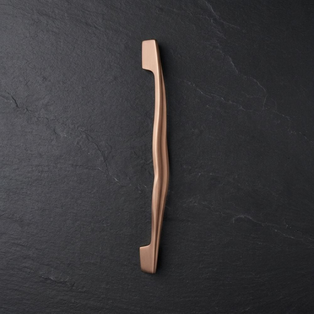 Cabinet Handle CH-FEMIN PVD Rose Gold | Designer Curved Furniture Handle