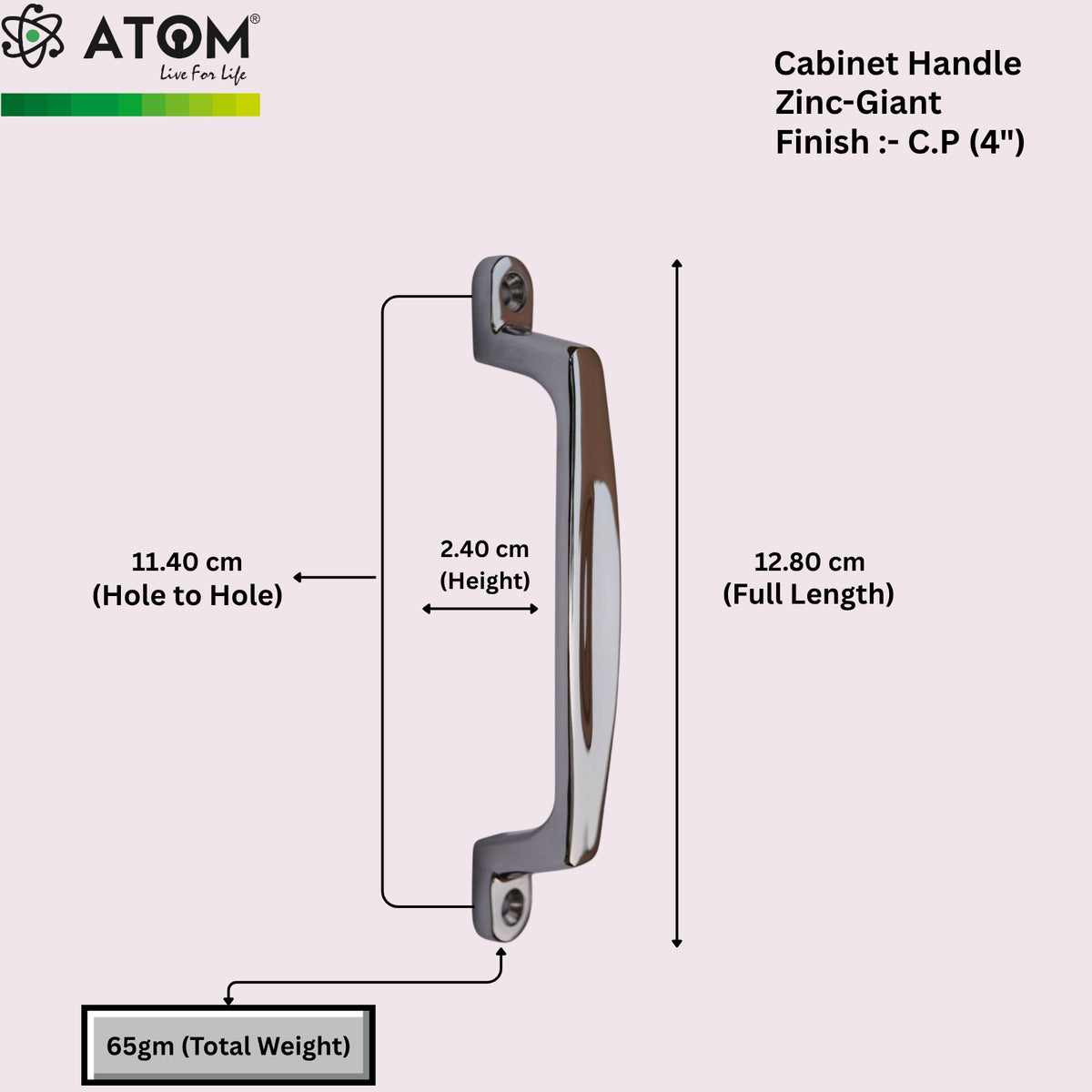 Cabinet Handle CH-Giant CP | PVD Rose Gold & PVD Black Furniture Handle