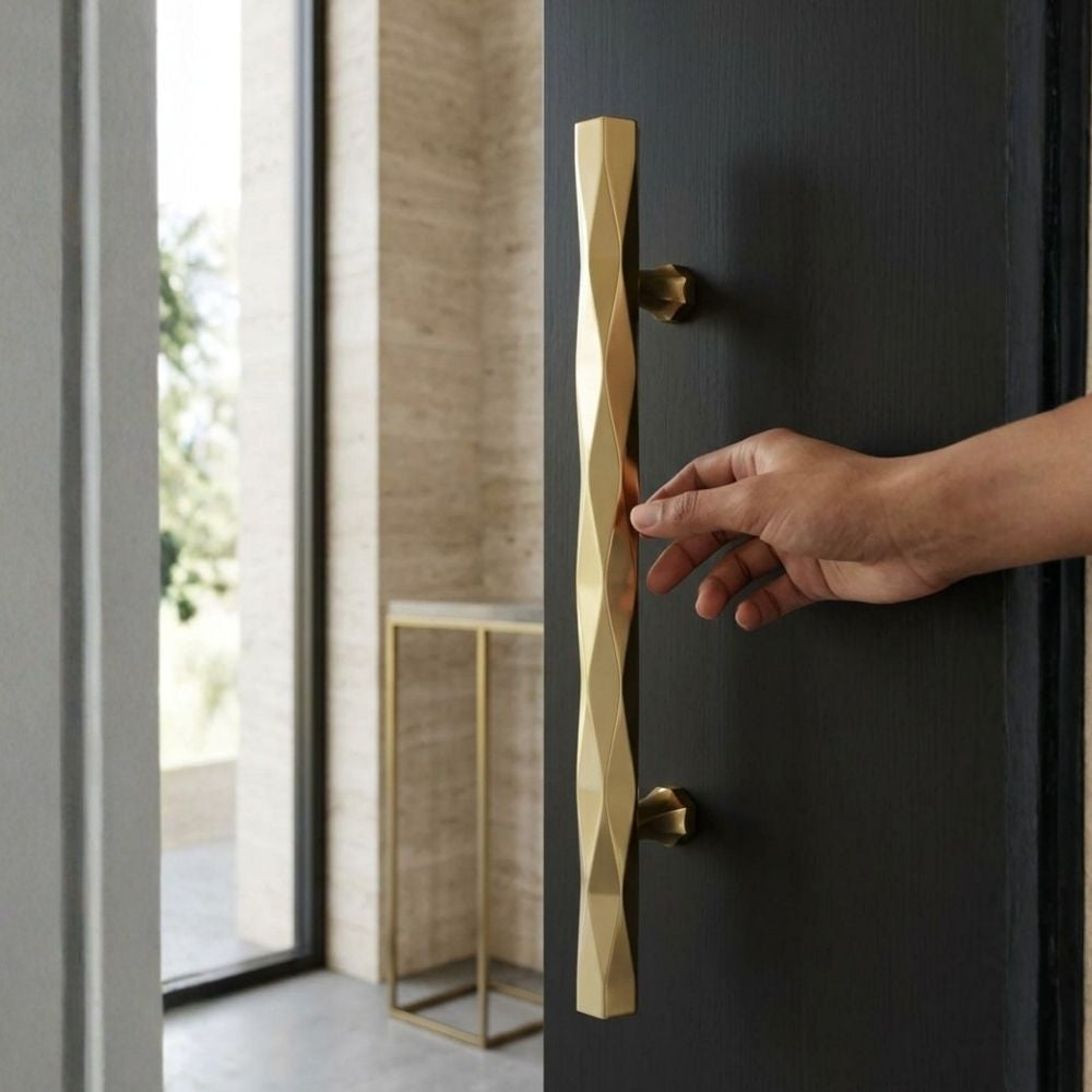 PVD Gold Pull Handle MATRIX | Designer Door Pull Handle 8" 12" 18"