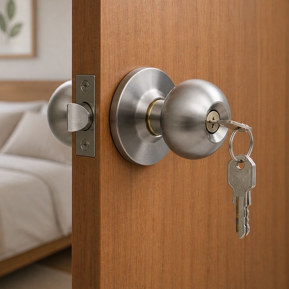 Round Door Knob with Key / Without Key | SS & Antique Finish Door Lock Knob