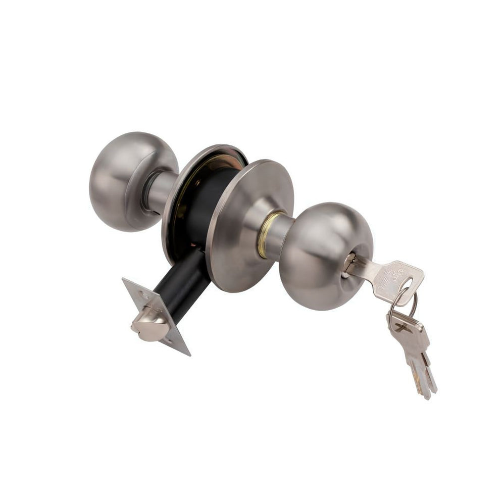 Round Door Knob with Key / Without Key | SS & Antique Finish Door Lock ...