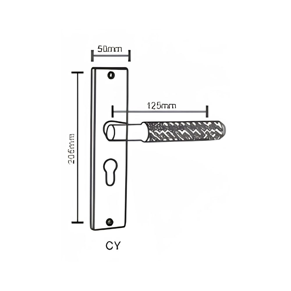 SS/Antique/Black Aluminium Mortice Handle LUNA