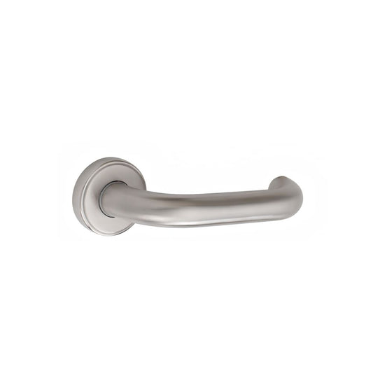 Stainless Steel Door Handle GSL-02 with Rose | Curved Lever Handle with Cylinder Lock