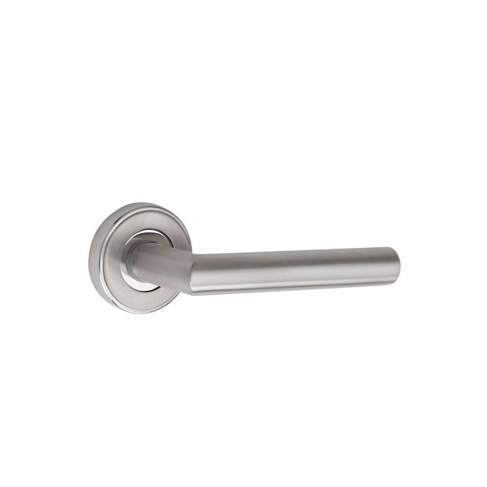Stainless Steel Handle GSL-01 with Rose | Lever Handle with Cylinder Lock