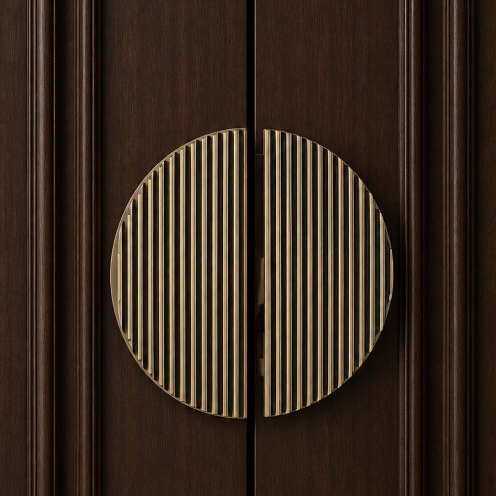 WHIRL Double Door Pull Handle ANTIQUE Finish 8"