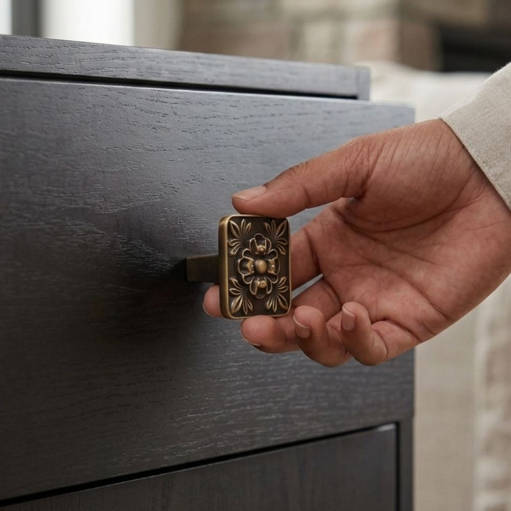 ZK-611 Designer Cabinet Knob | Antique & Rose Gold Furniture Knob