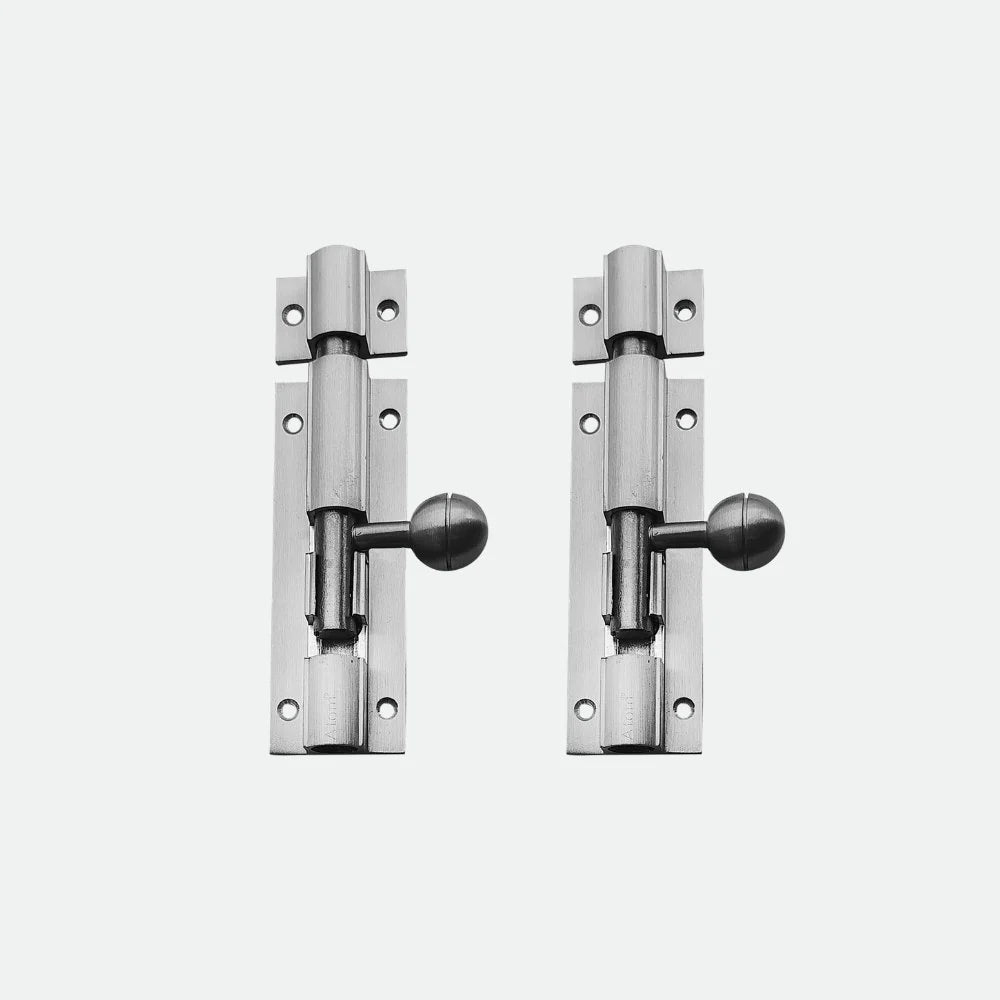 Aluminium Tower Bolt and Steel Rod, Brass Antique Finish, Black, Rose Gold & Silver Satin (Pack of 6) (TB001)