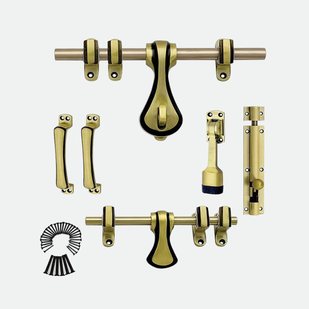 Aluminium Door Kit, Brass Antique Finish (DK-maharaja)