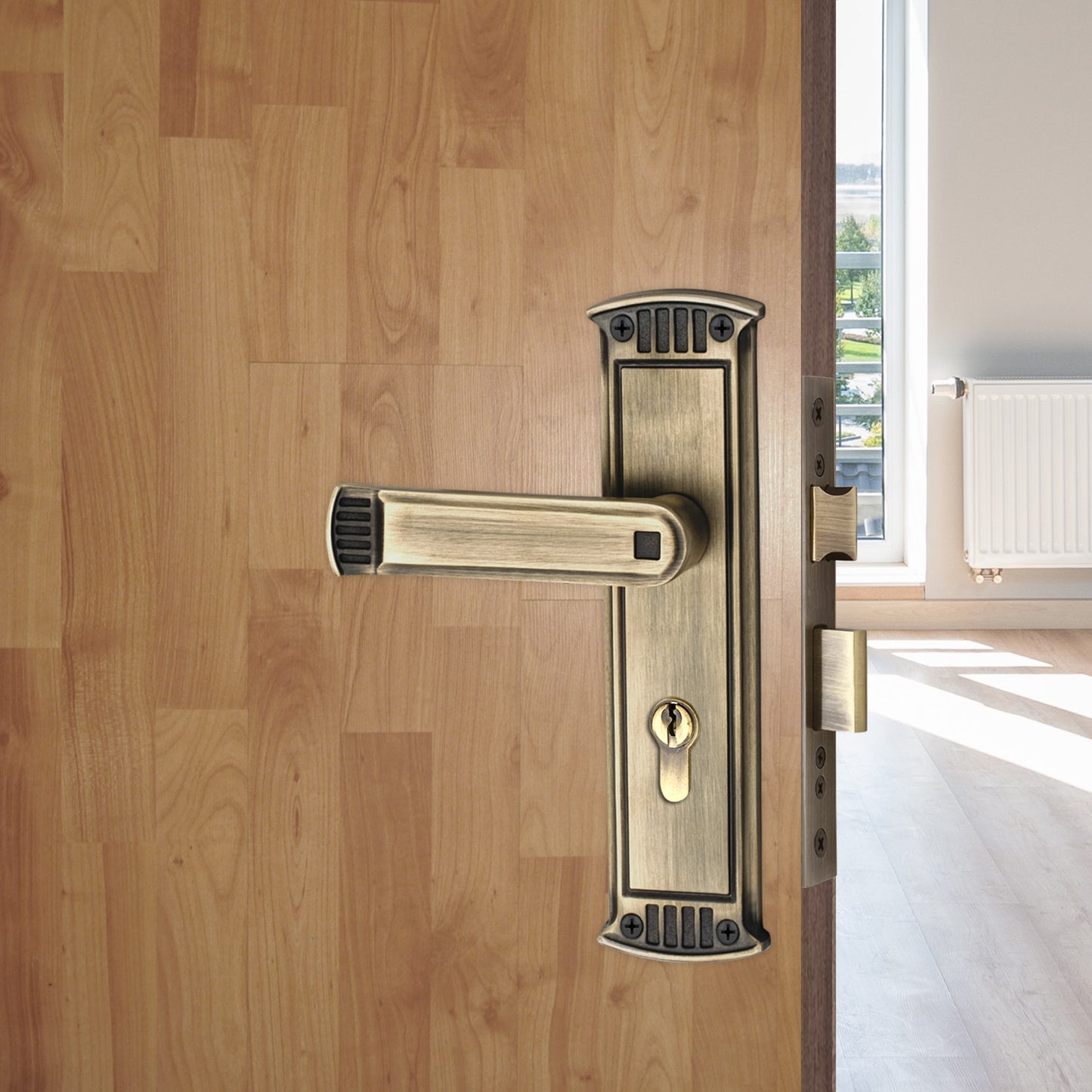 8 inch Heavy Duty Zinc Mortise Door Lock, Brass Antique Finish (O-40)