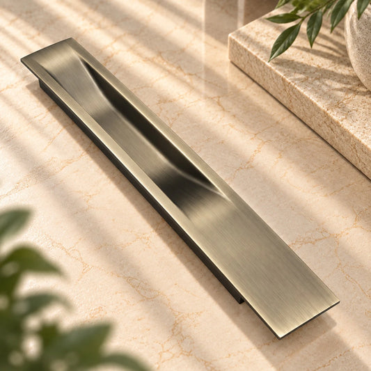 Atom Sliding Council Wardrobe Door Handle | for Drawer Cupboard Almirah Kitchen Cabinet Slider Doors Handles | Brass Antique Finish CH-316