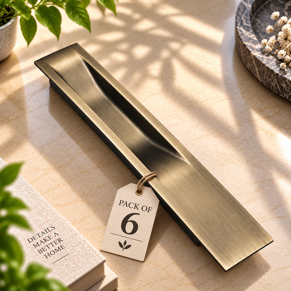 Atom Sliding Council Wardrobe Door Handle | for Drawer Cupboard Almirah Kitchen Cabinet Slider Doors Handles | Brass Antique Finish CH-316
