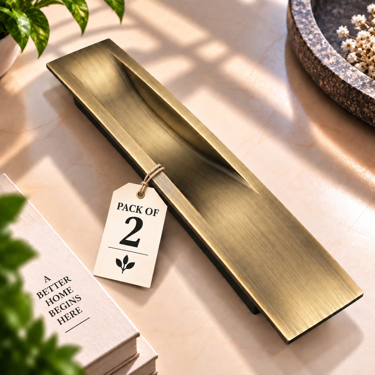 Atom Sliding Council Wardrobe Door Handle | for Drawer Cupboard Almirah Kitchen Cabinet Slider Doors Handles | Brass Antique Finish CH-316