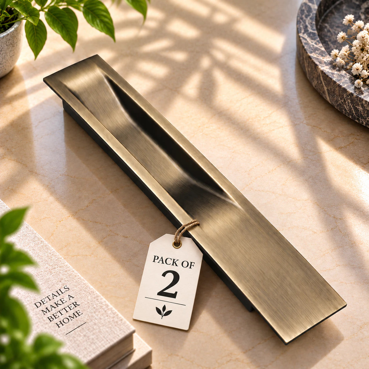 Atom Sliding Council Wardrobe Door Handle | for Drawer Cupboard Almirah Kitchen Cabinet Slider Doors Handles | Brass Antique Finish CH-316