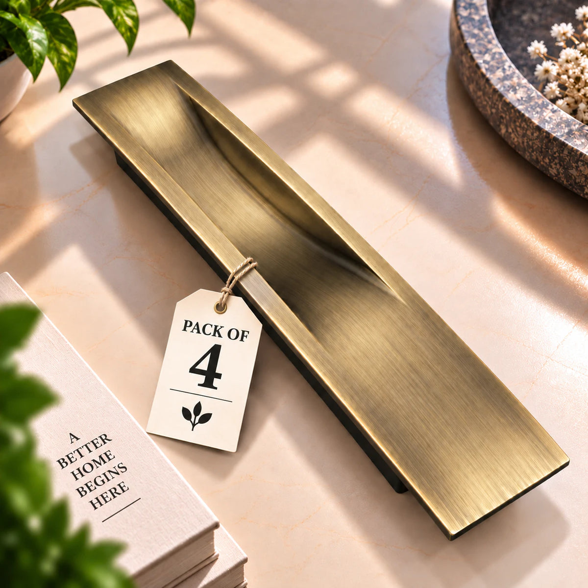 Atom Sliding Council Wardrobe Door Handle | for Drawer Cupboard Almirah Kitchen Cabinet Slider Doors Handles | Brass Antique Finish CH-316