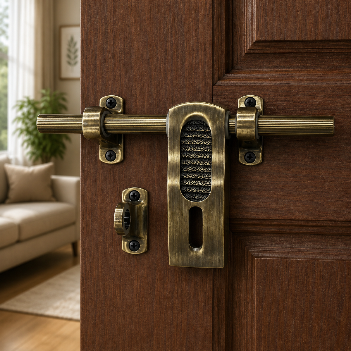 Atom Zinc Aldrop | Brass Antique Finish | For Doors, Main Door, Home door, Bathroom door, kitchen Door, Living Room, bedroom, AD-WZA003