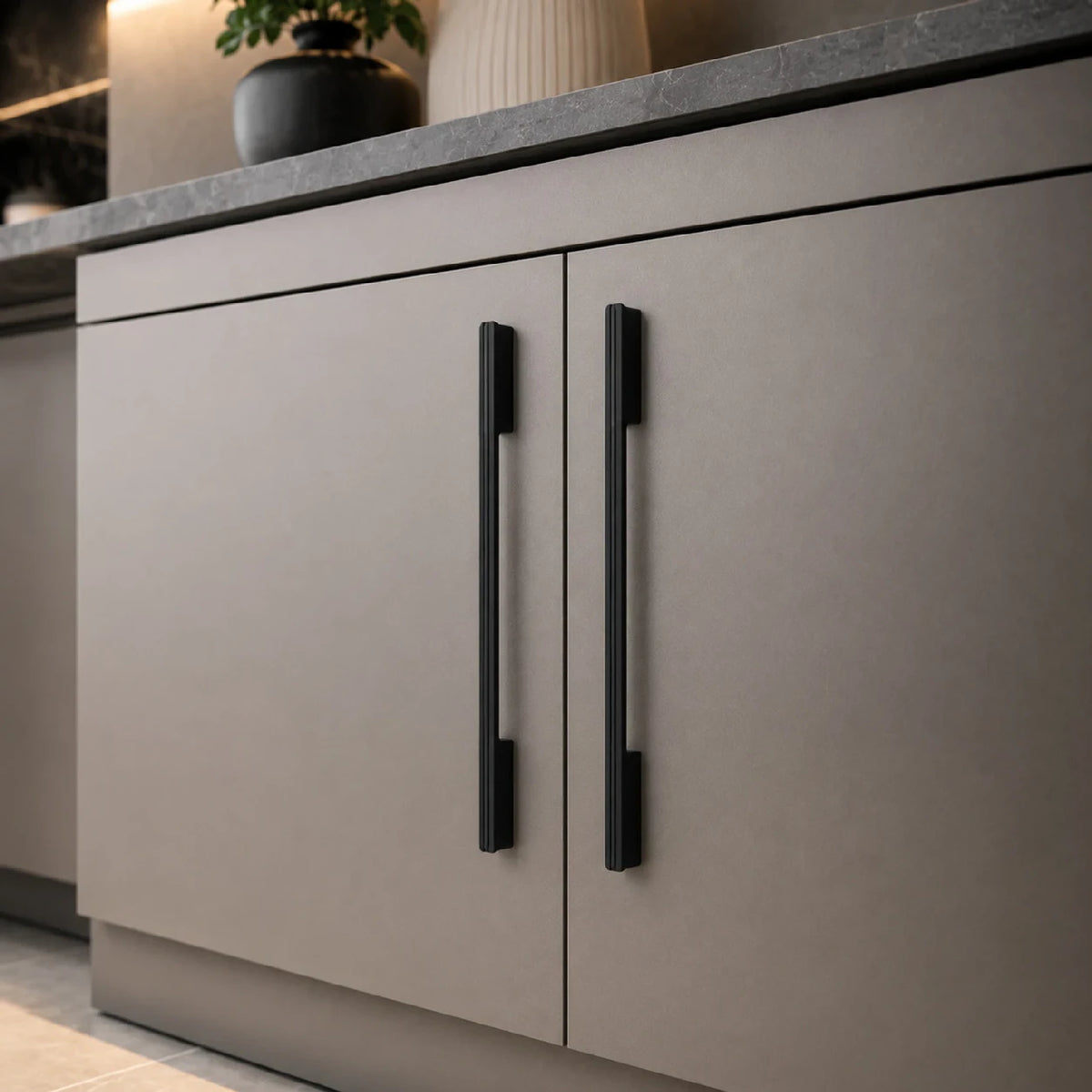 Ruby Aluminium Cabinet Handle, Black Matt & Satin Finish (CH-RUBY)