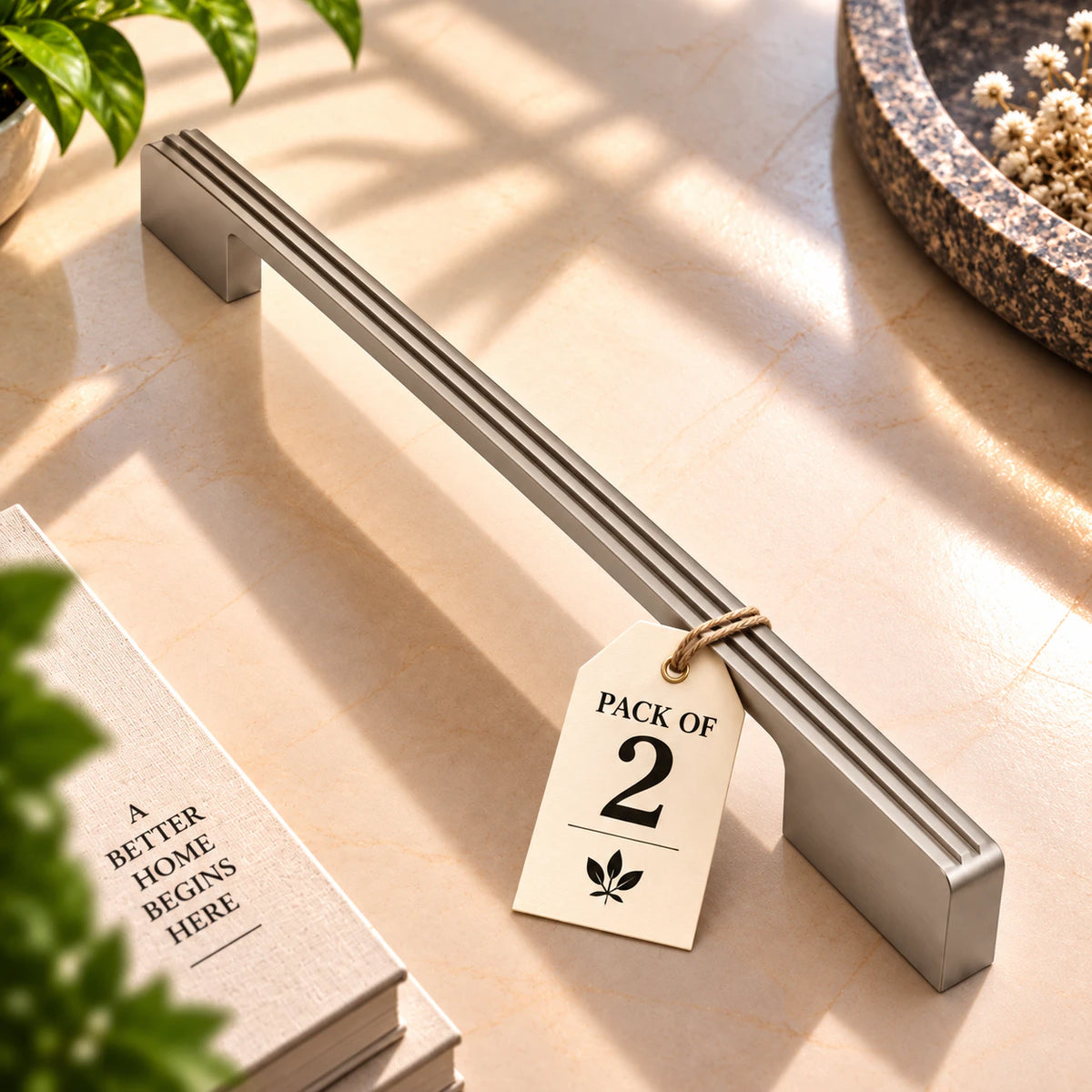 Ruby Aluminium Cabinet Handle, Black Matt & Satin Finish (CH-RUBY)