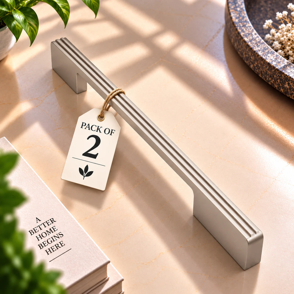 Ruby Aluminium Cabinet Handle, Black Matt & Satin Finish (CH-RUBY)