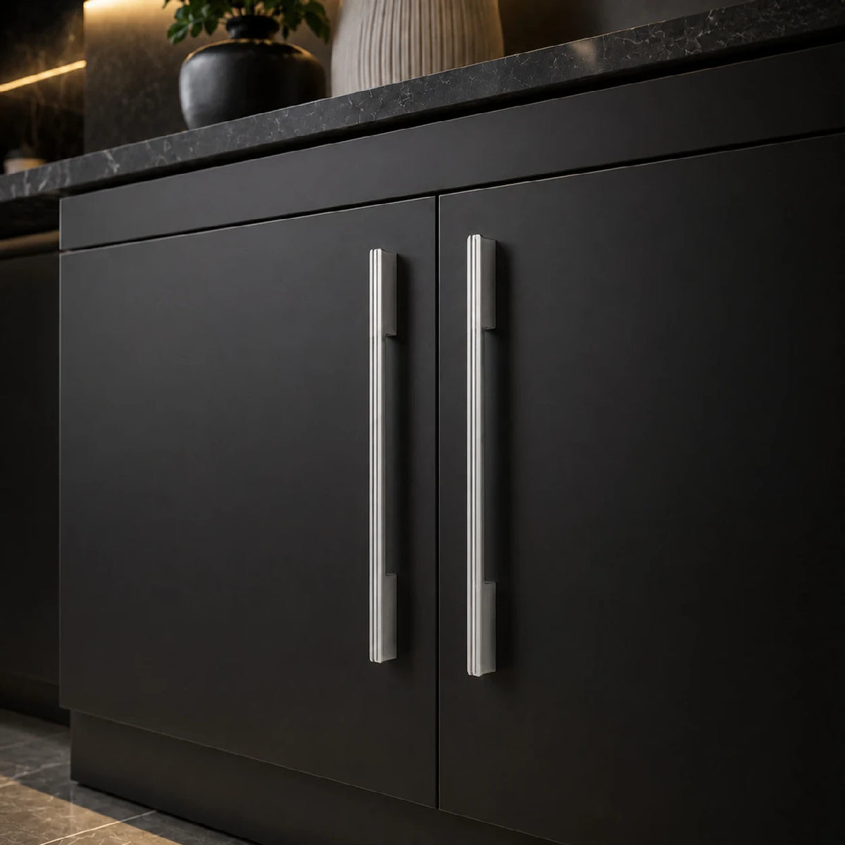 Ruby Aluminium Cabinet Handle, Black Matt & Satin Finish (CH-RUBY)